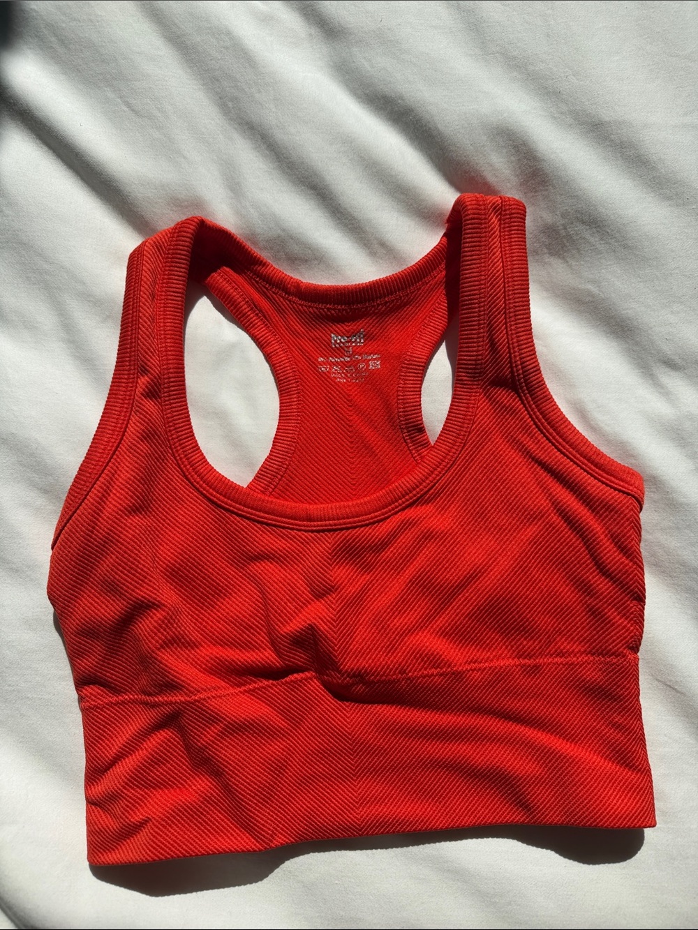 Pro Fit Red Ribbed Racerback Top